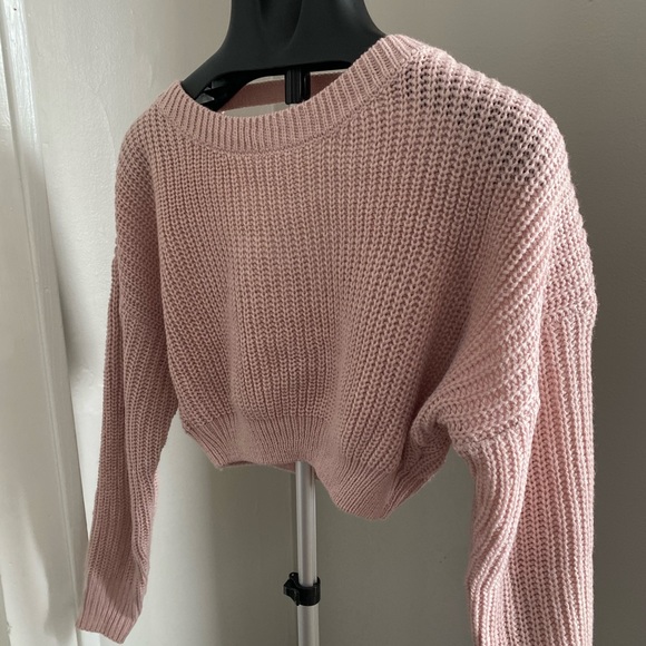 Pink Cropped Sweater - Picture 5 of 5